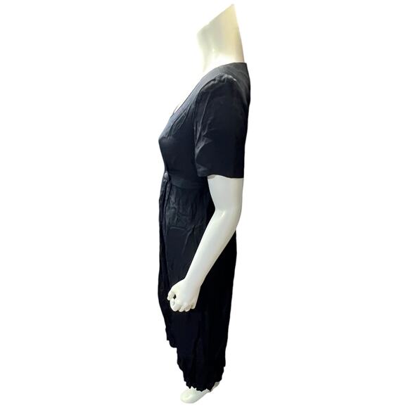 Vintage 90s Express Black Wide Leg Jumpsuit Romper Empire Waist Size 7/8 - Picture 4 of 12